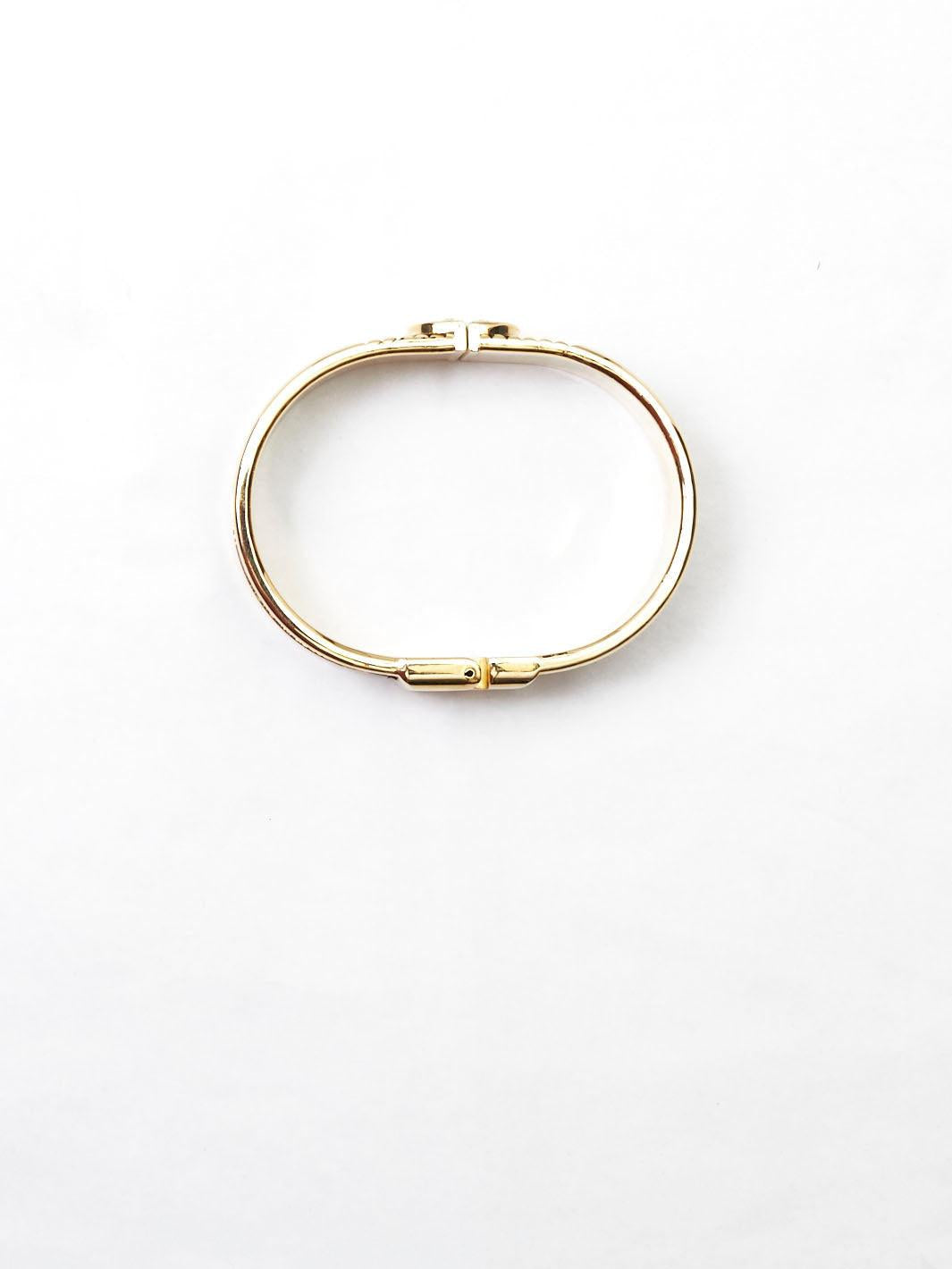 1980s Correani rigid bracelet with crocodile patterned  strap and W22033025  Correani 