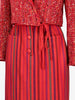Valentino Boutique Quilted Collar Speckle Design Jacket & Strip Print Skirt Set AR014  Valentino 