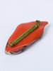 1980s red resin leaf-shaped brooch W22051803  Vintage 