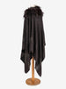 Vintage Wool Poncho With Fur Collar