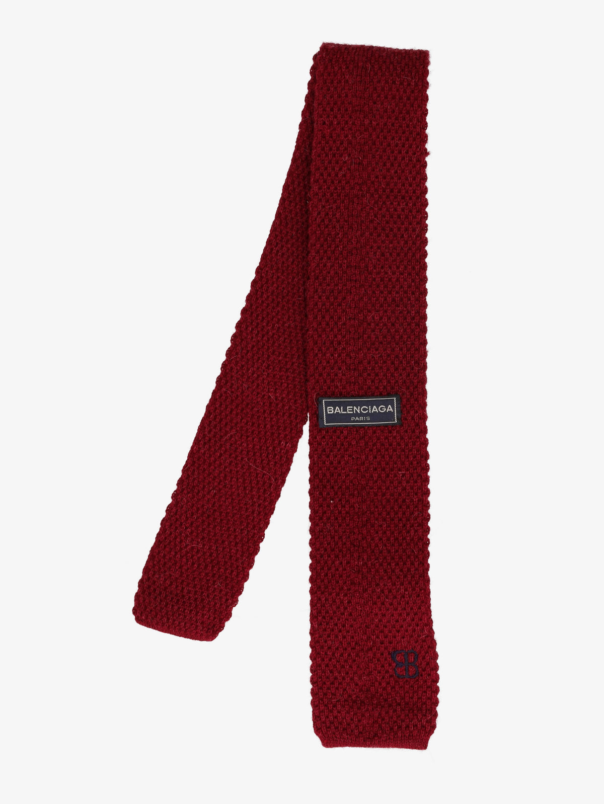 Balenciaga Burgundy Wool Tie