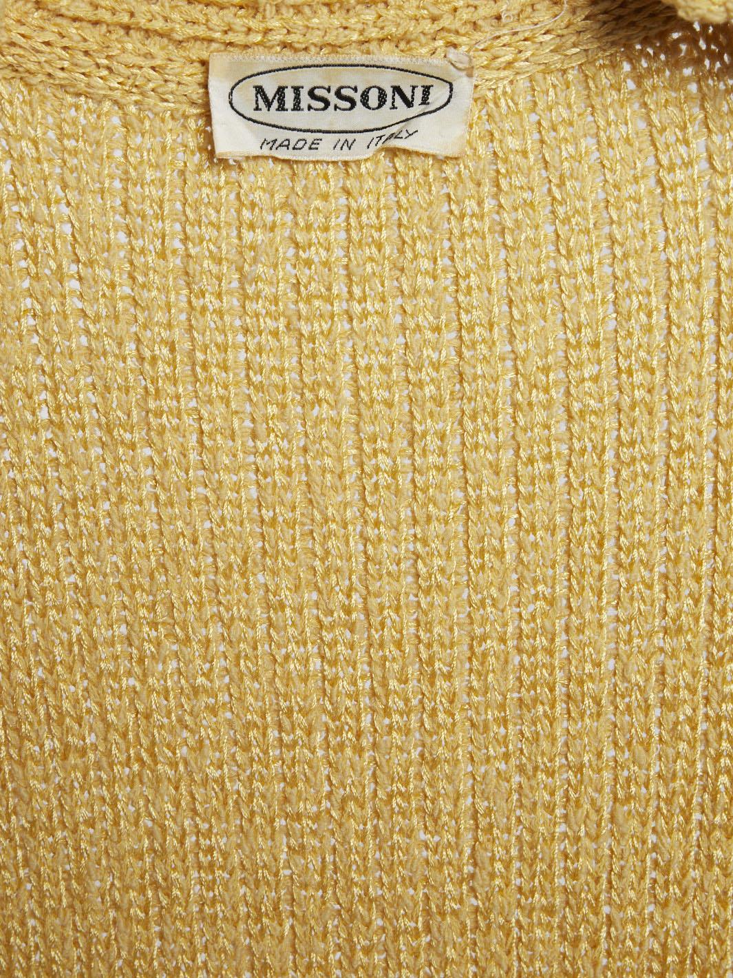 1970s Missoni yellow ochre coloured vest 11022214  Missoni 