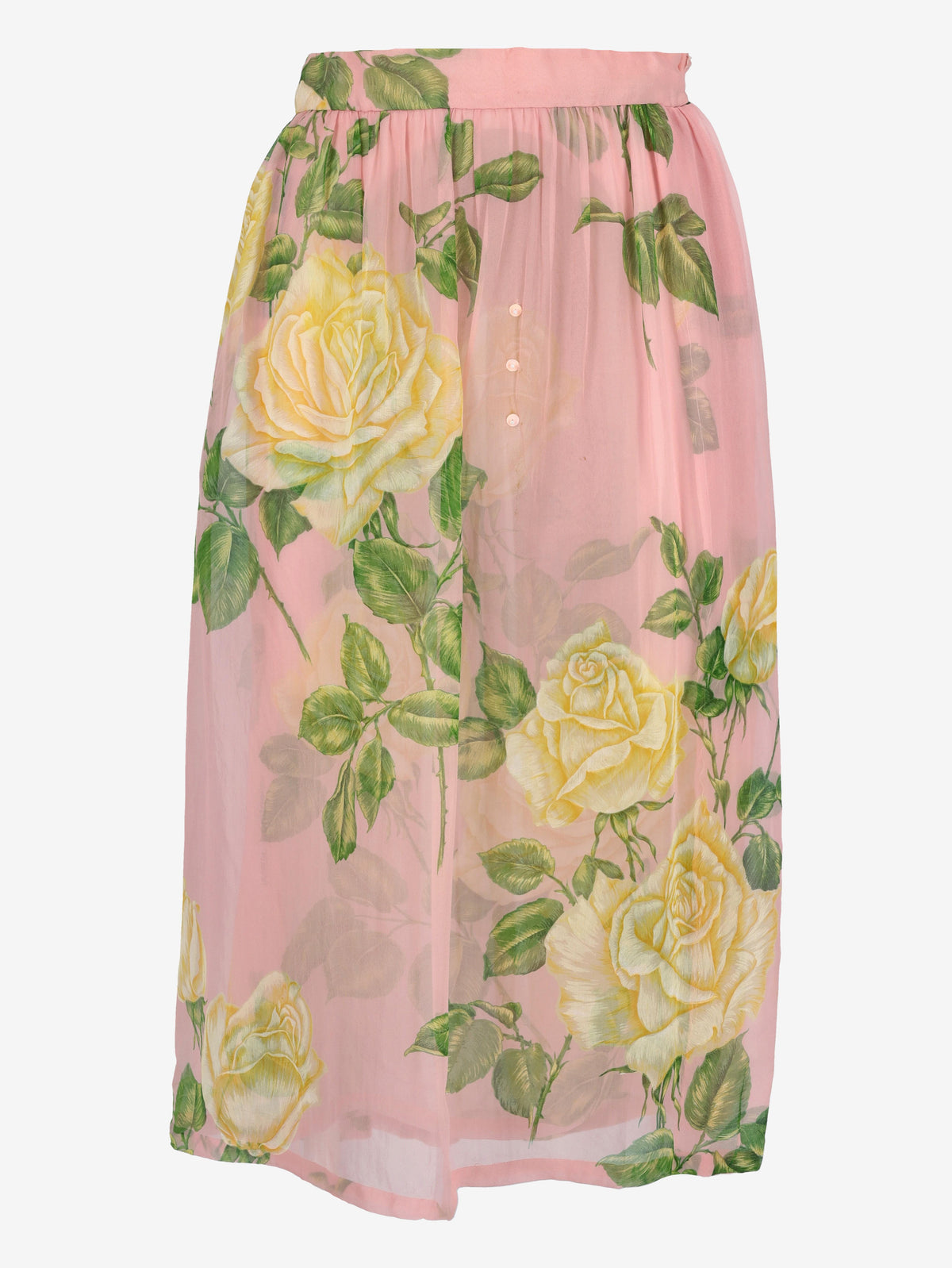 Vintage Silk Skirt & Blouse Set with Rose Print W150626.10  Vintage 