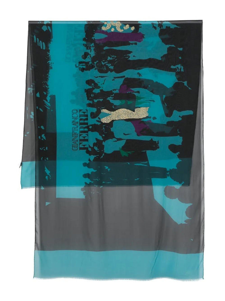 Gianfranco Ferré crowd-pattern silk scarf WCV241095  Gianfranco Ferré 