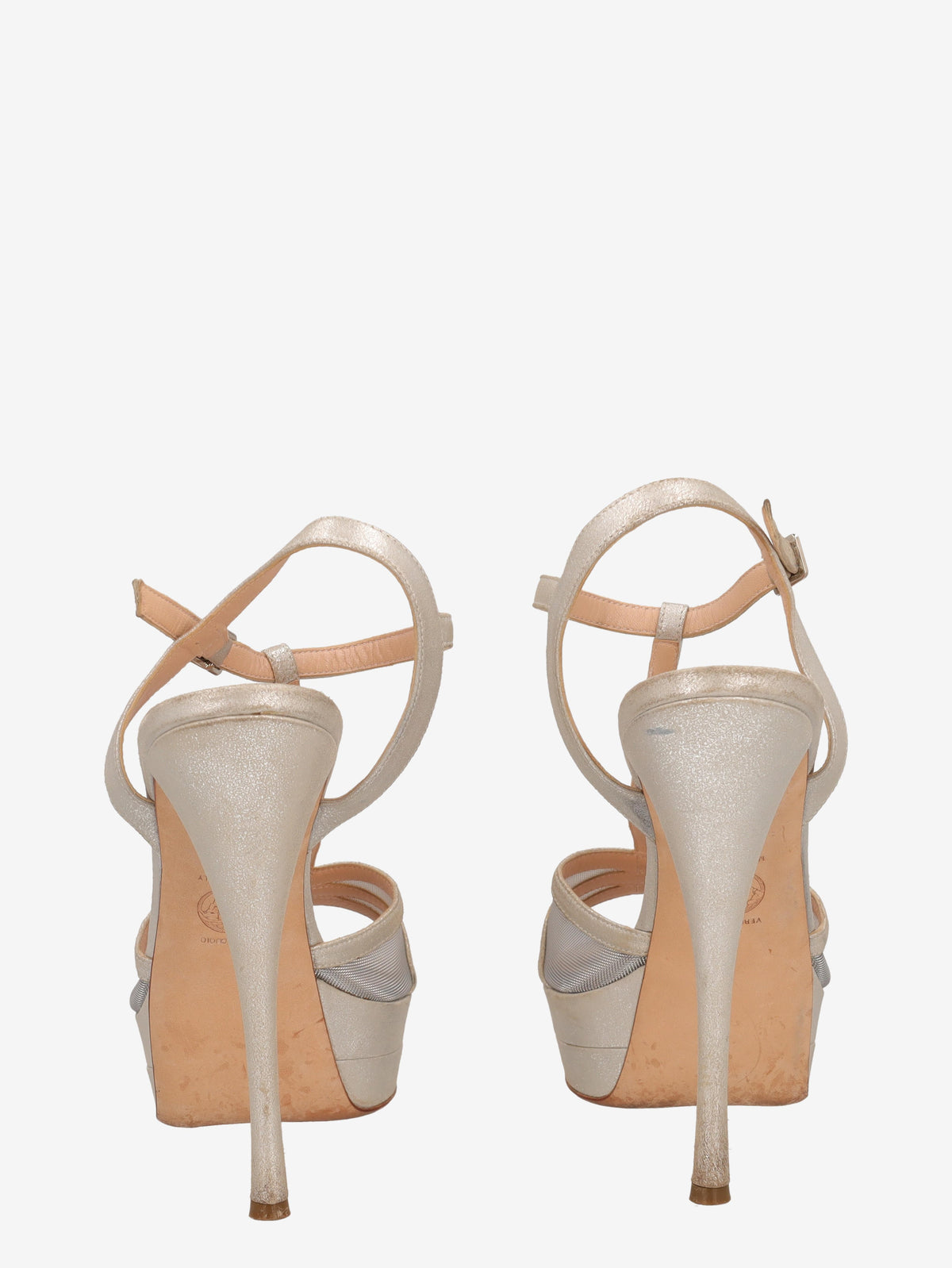 Versace Platform Sandals in Silver Leather WCV161224_73  Versace 