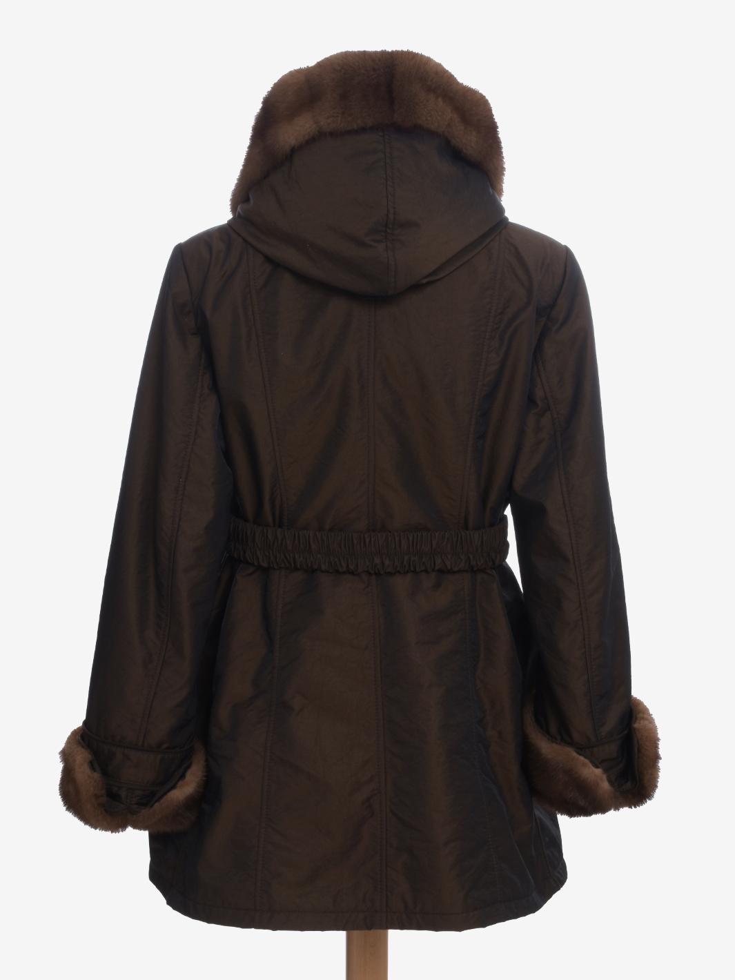 Vintage Coat In Technical Fabric And Fur