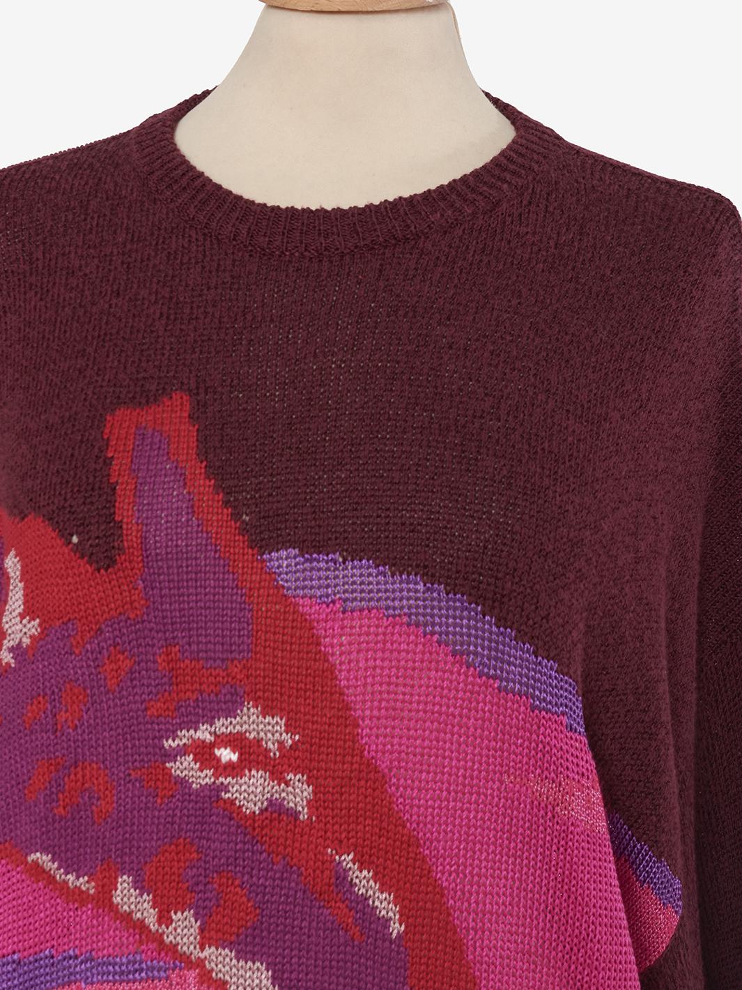 Krizia sweater with giraffe embroidery