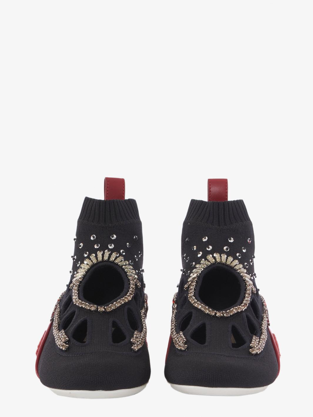 Valentino black stretch fabric perforated sock sneakers CVM22.81.6  Valentino 