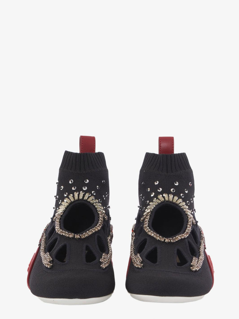 Valentino black stretch fabric perforated sock sneakers CVM22.81.6  Valentino 