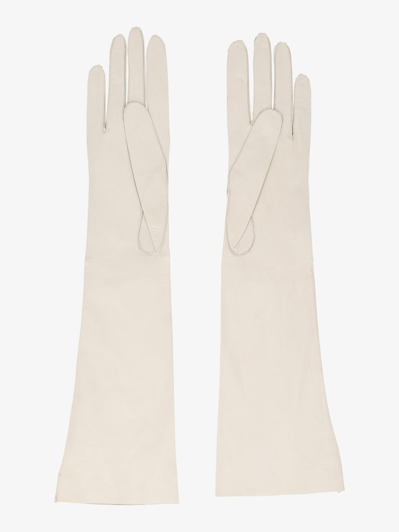Vintage White Leather Gloves W24925.02  Vintage 
