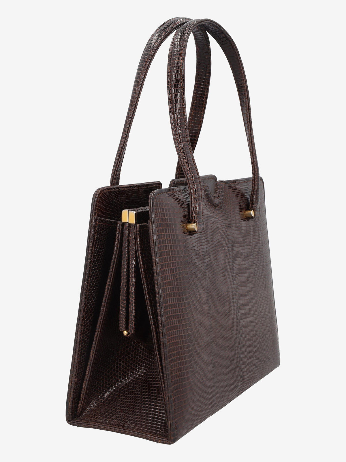 Vintage Brown Lizard Leather Handbag WCV300625.35  Vintage 