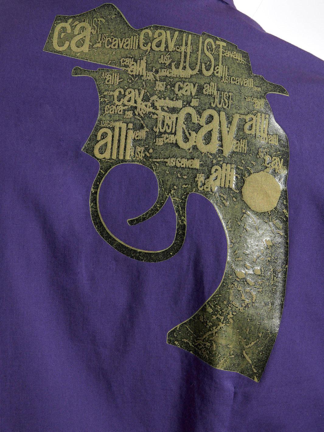 Just Cavalli Y2K purple cotton blouse with print on the back Z1001067  Just Cavalli 