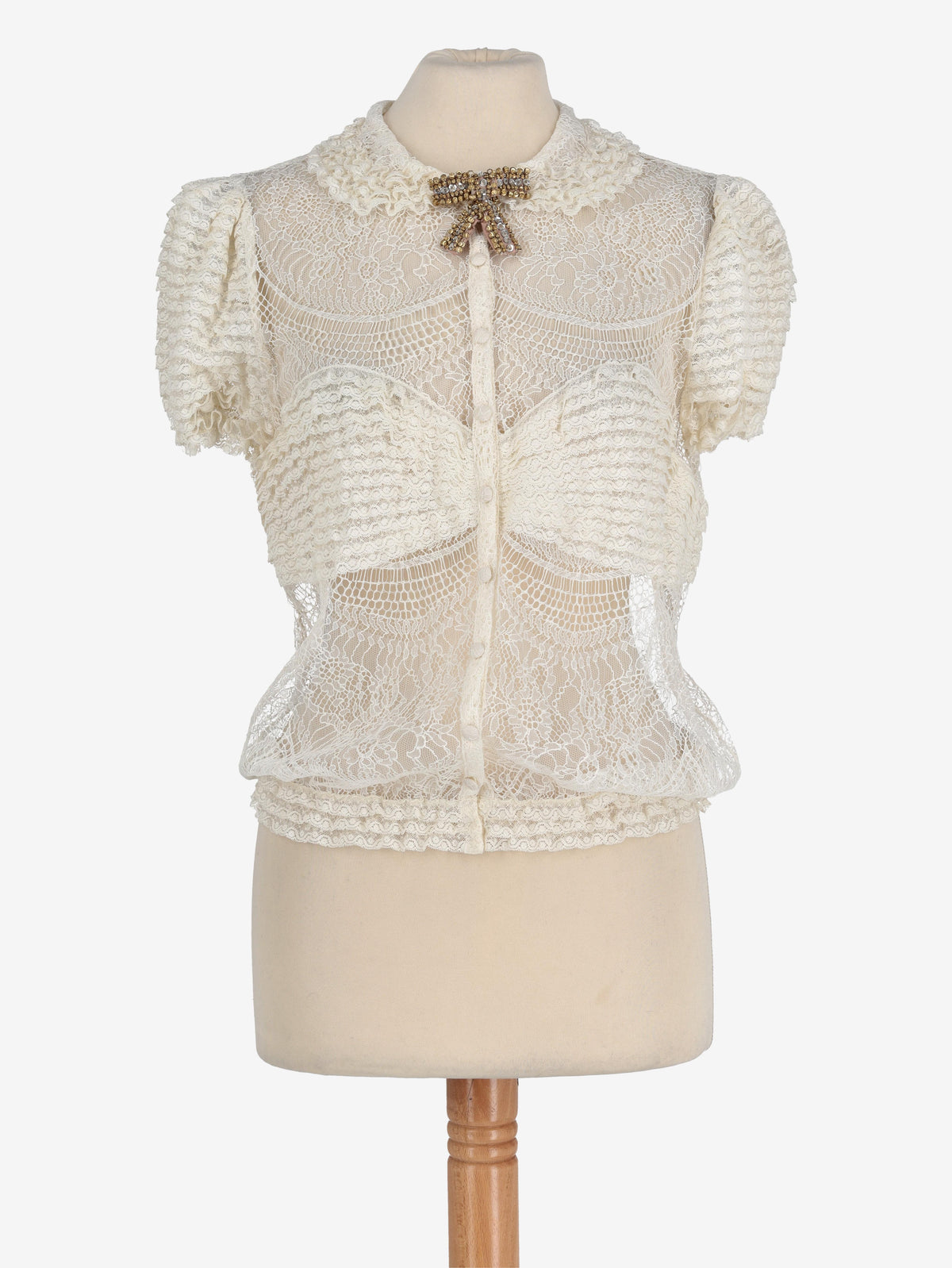 Blumarine White Laced Blouse W02122025.46  Blumarine 