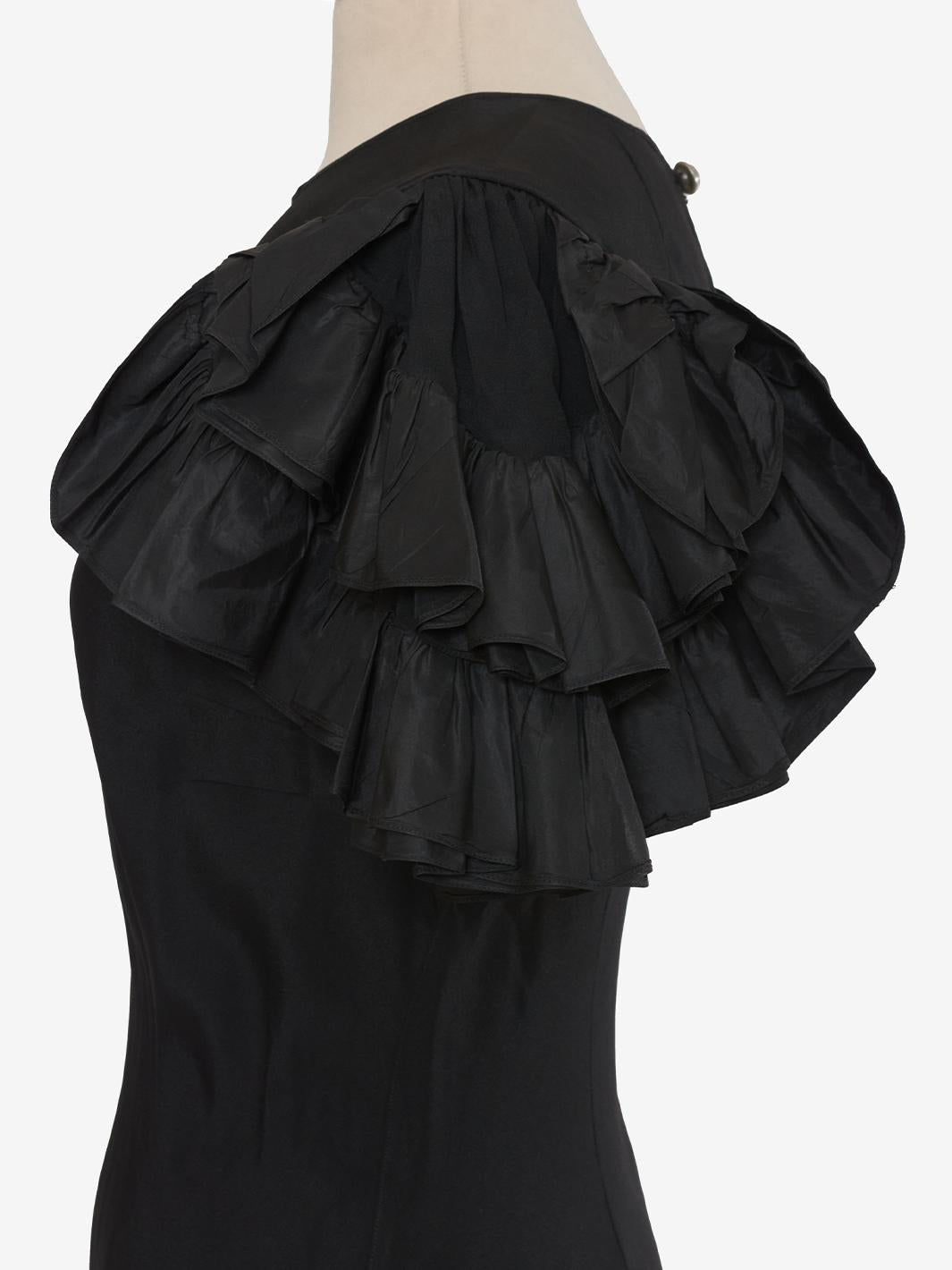 Vintage ruffle taffetà dress - '36s AR003  Vintage 