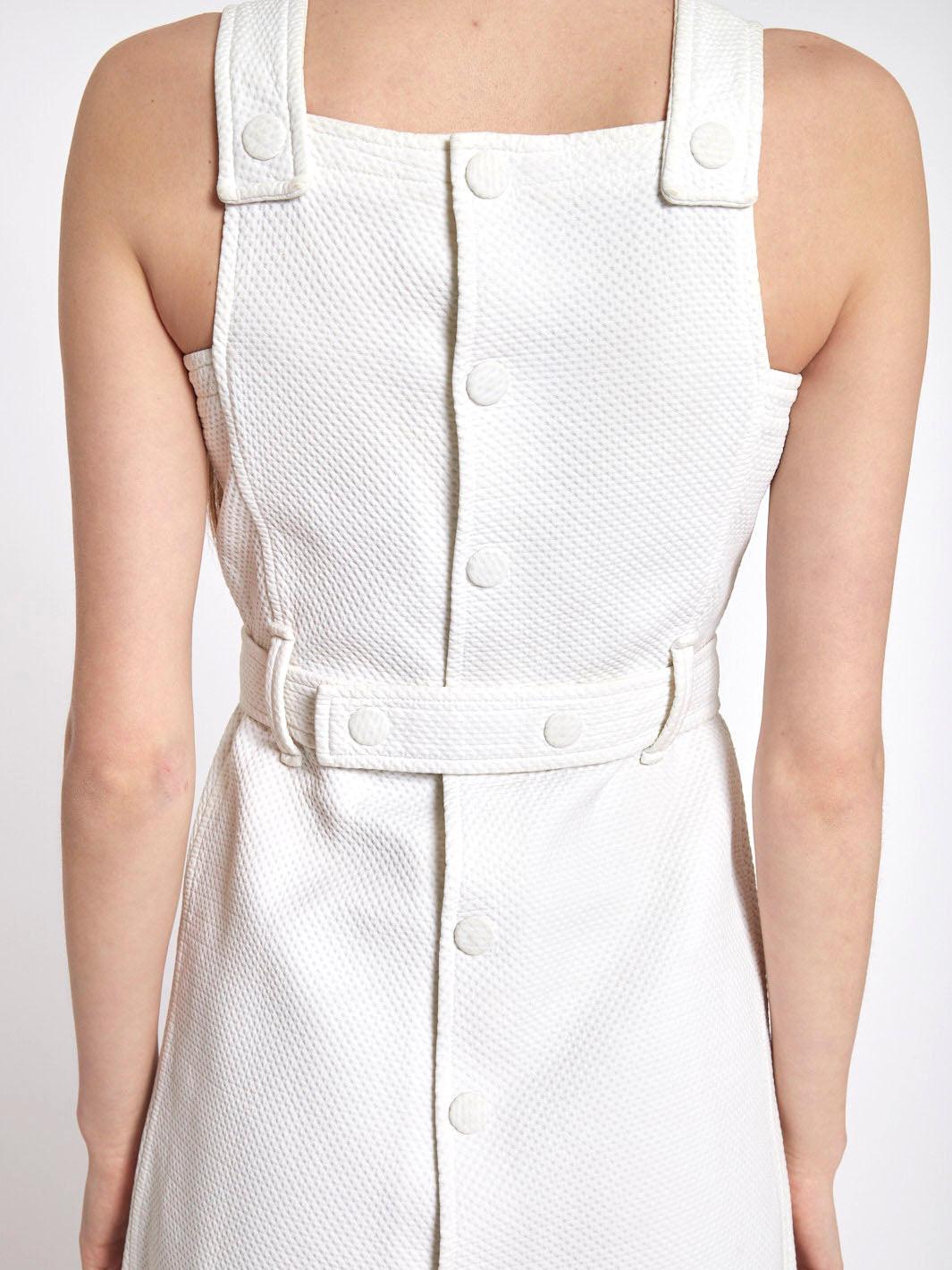 1960s Courrèges short sleeveless dress in heavy cotton piquet