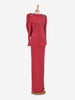Valentino Boutique Dress with drape and silver leaf embroidery - '80s AR002  Valentino 