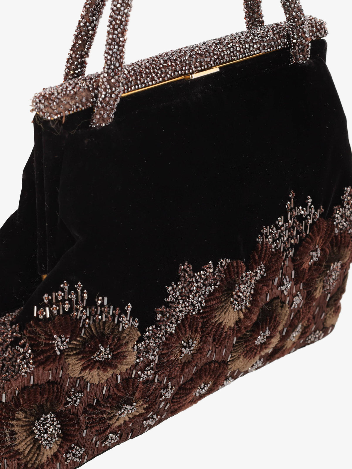 Vintage Beaded And Velvet Handbag