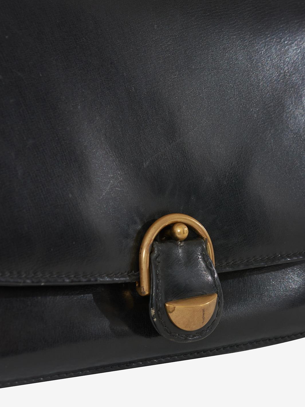 Gucci Black Leather Hand Bag MR010823.2  Gucci 