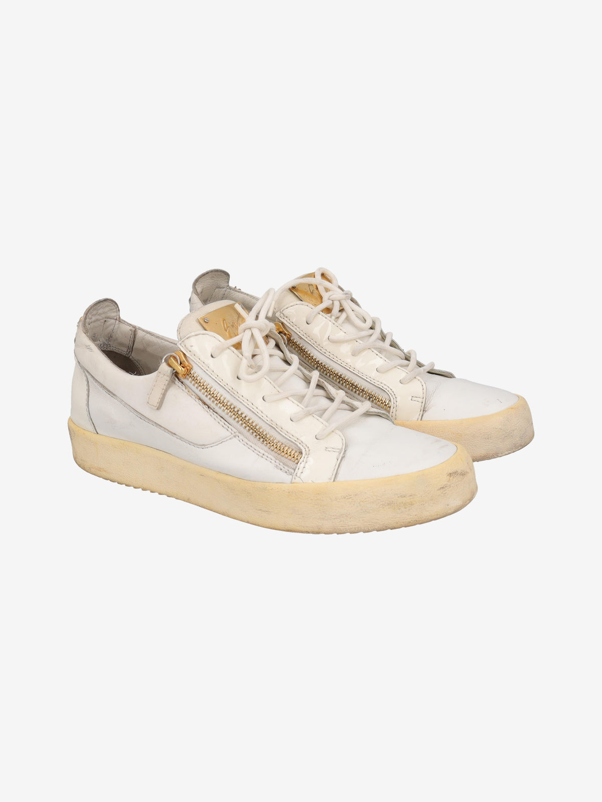 Giuseppe Zanotti White Leather Low-Top Sneakers WCV250877.15  Giuseppe Zanotti 