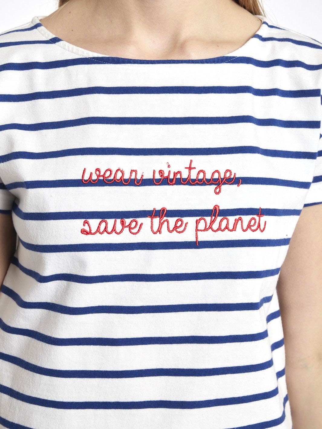 Y2K short sleeve marinière t-shirt customised by cavalli e Nastri 0503221B  Cavalli e Nastri 