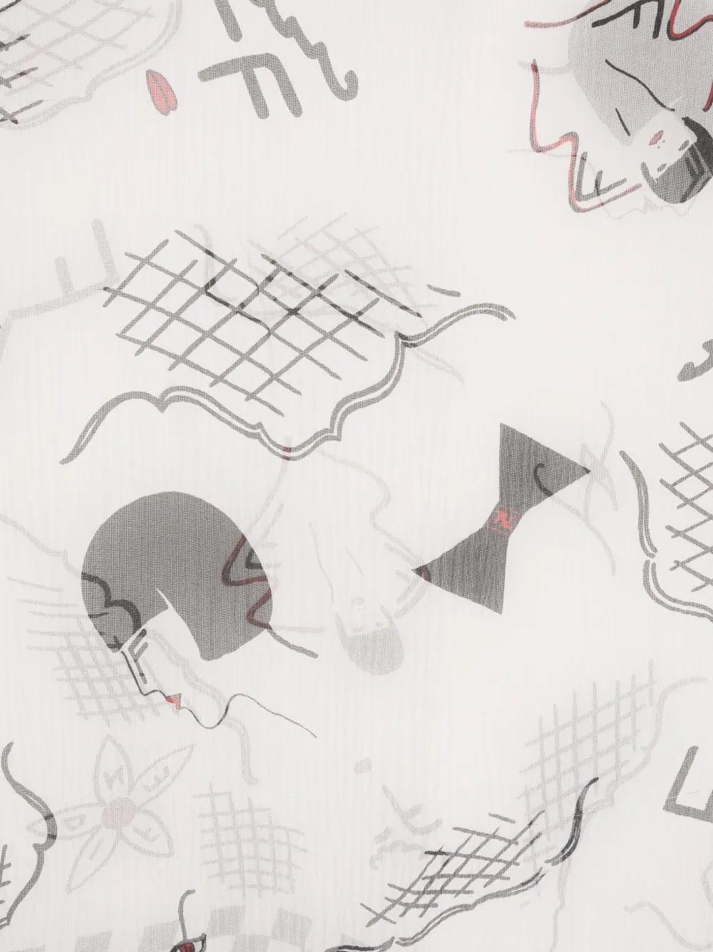 Fendi sketch-style print silk scarf WCV241061  Fendi 