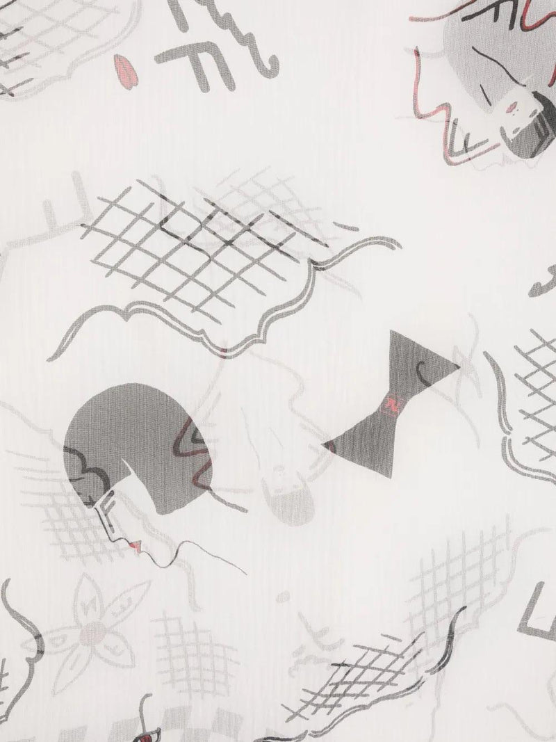 Fendi sketch-style print silk scarf WCV241061  Fendi 