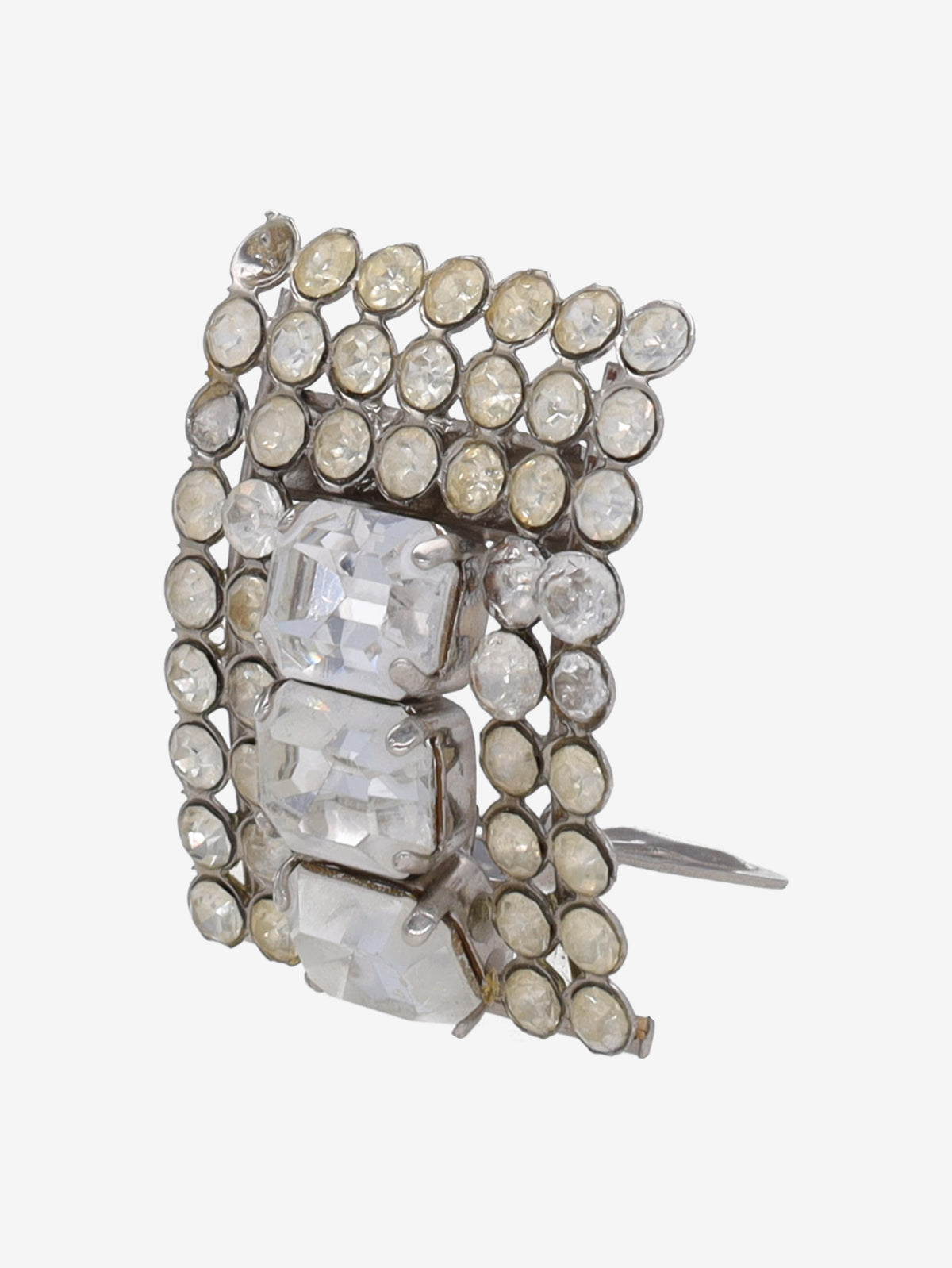 Vintage Rectangular Drop Earrings with Cascading Rhinestones W13426.44  Vintage 