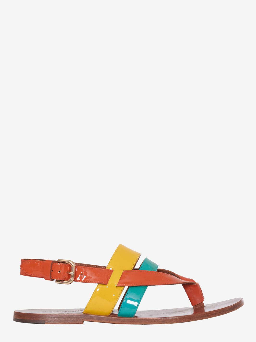 Dolce &amp; Gabbana 多色皮革凉鞋