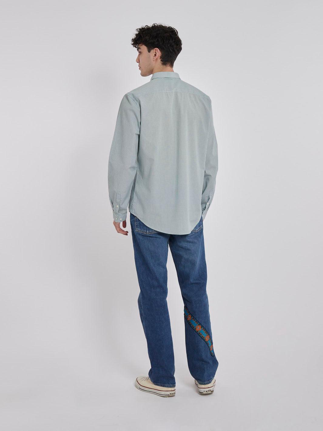 2010 long sleeve cotton Cos shirt with green check pattern W22032507  Cos 