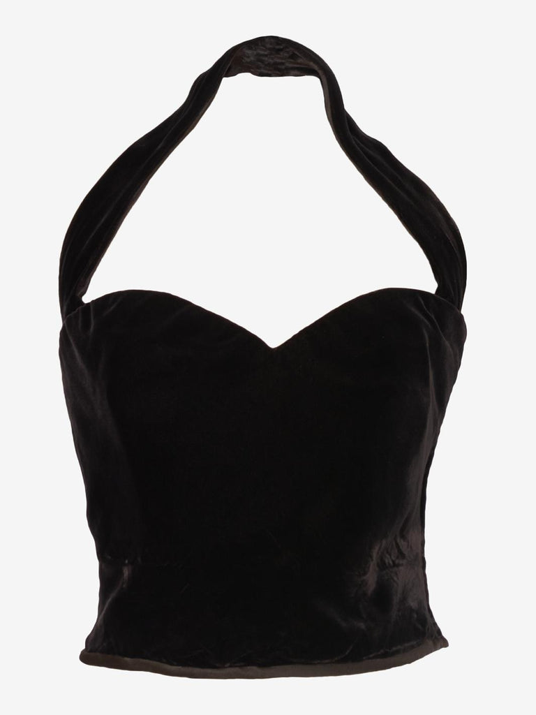 Juanita Sabbadini Top in velluto marrone