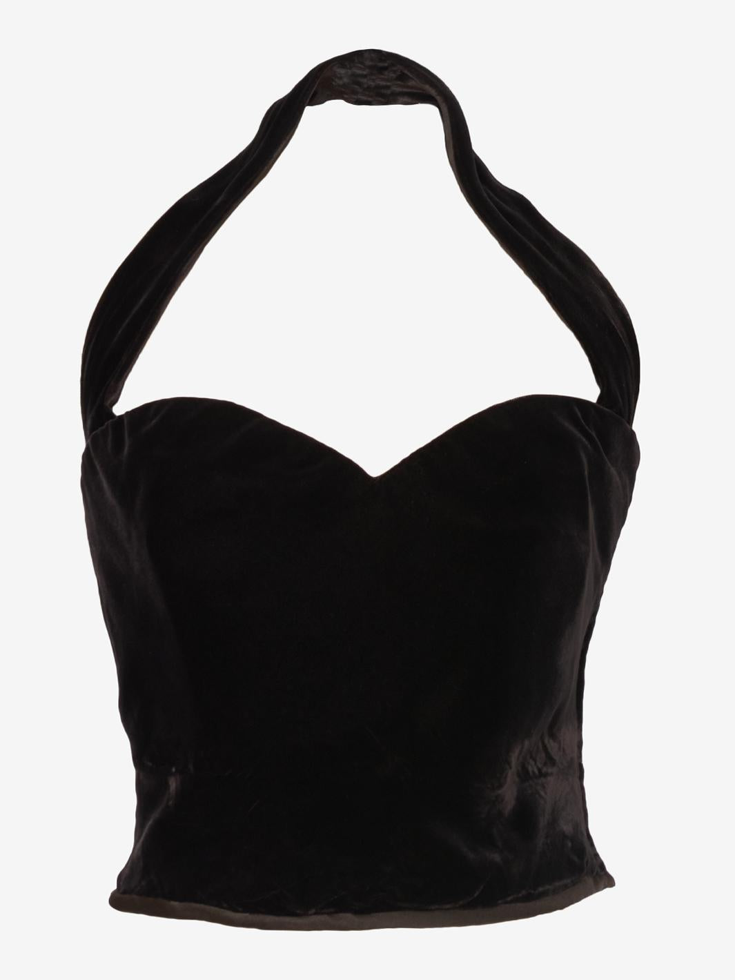 Juanita Sabbadini Top in velluto marrone