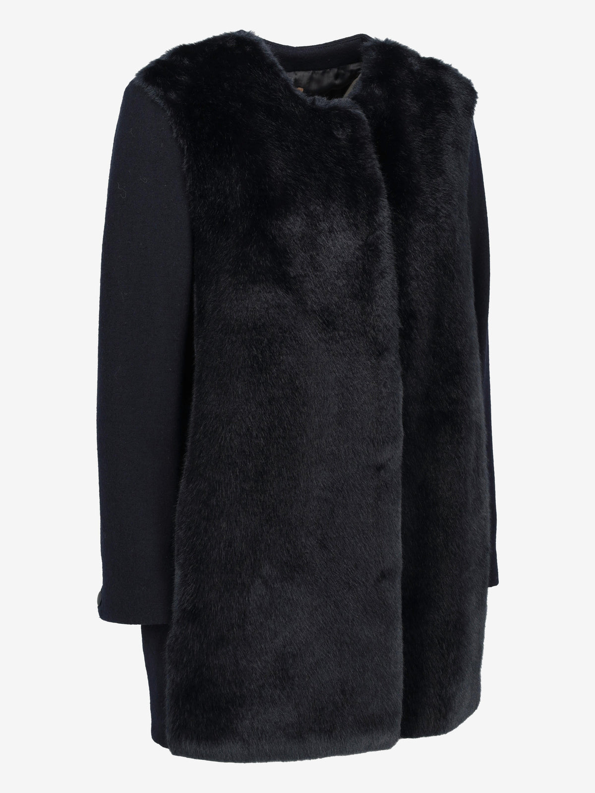 Falconeri Mixed-Texture Coat with Faux Fur Front CVM26.6.130  Falconeri 