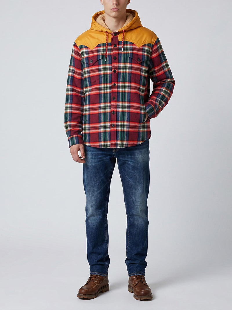 Dsquared2 Canadian Checked Overshirt with Teddy Lining CVM26.23.22  Dsquared² 