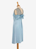Satin Dress With Embroidered Beaded Flowers - 60s
