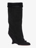Tom Ford for Yves Saint Laurent black suede wedge boot CVM22.81.11  YSL 