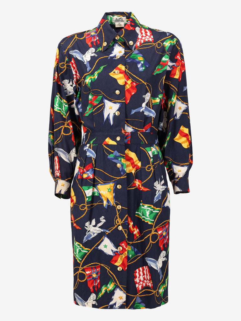 Hermès Patterned Midi Dress