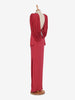 Valentino Boutique Dress with drape and silver leaf embroidery - '80s AR002  Valentino 