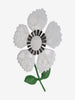 1950s American Grey Enamel Floral Brooch W13426.89  Vintage 