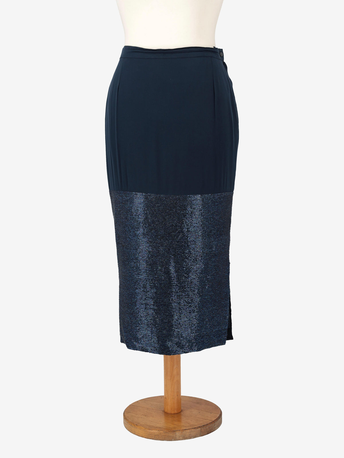 Gianfranco Ferré Blue Navy Beaded Suit