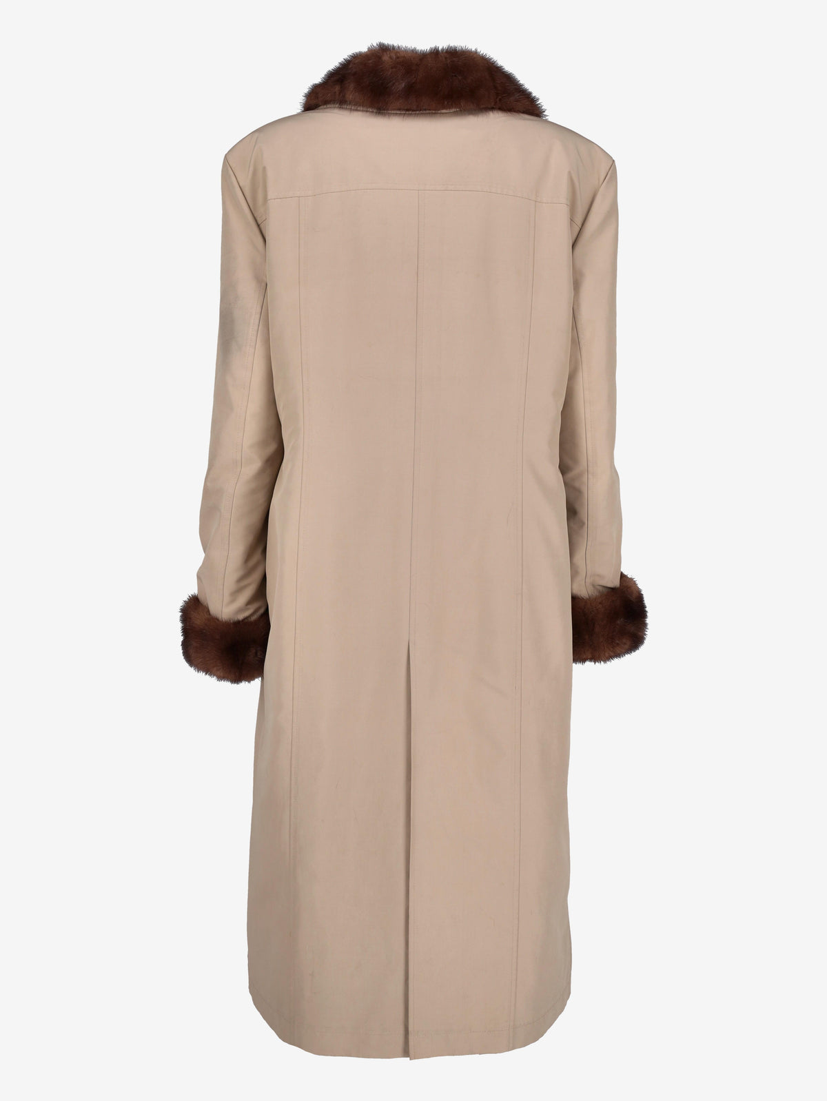 Vintage 2-in-1 Convertible Long Coat with Mink Fur Lining W150626.2  Vintage 