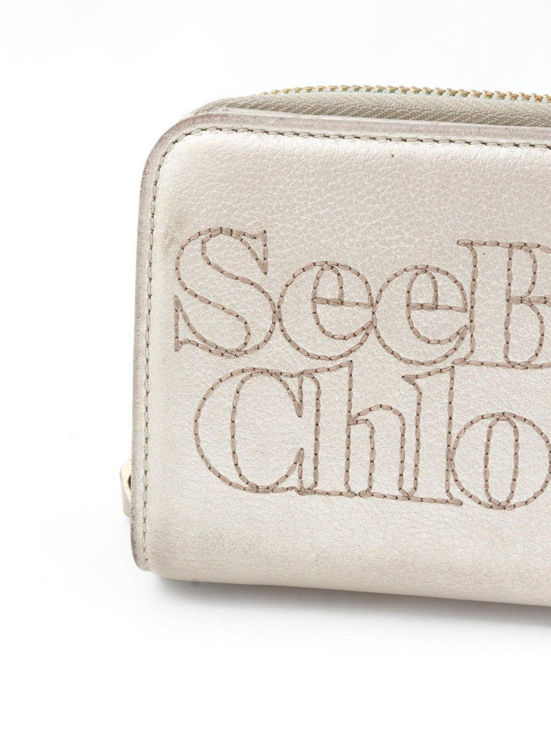 Y2K See by Chloé silver leather wallet W22052606  See By Chloé 
