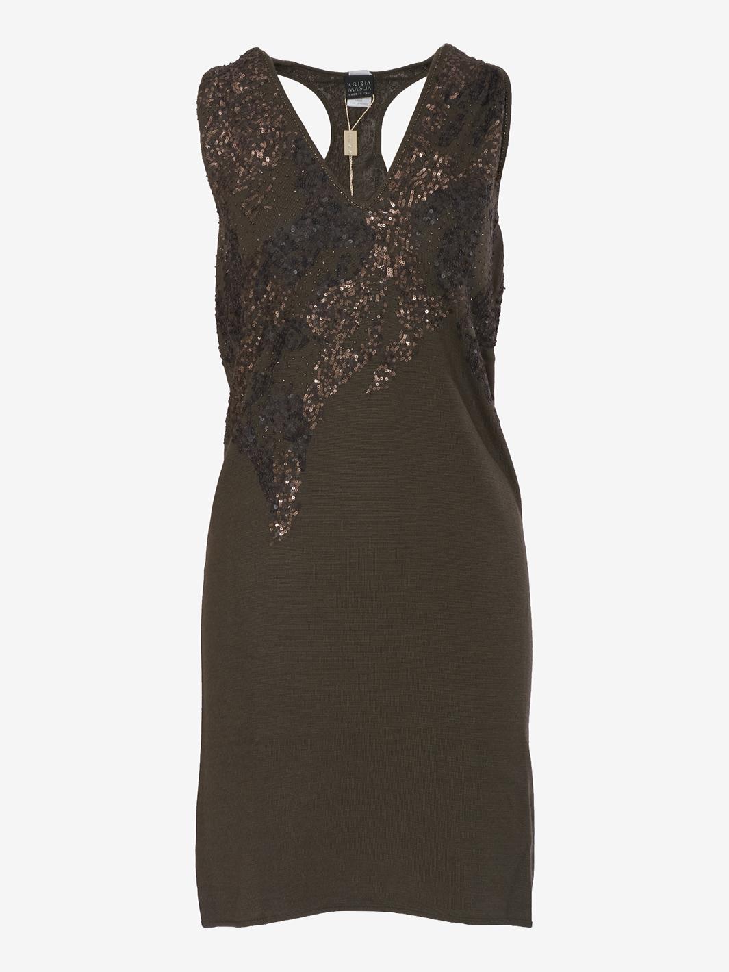 Krizia sequin appliqué midi dress