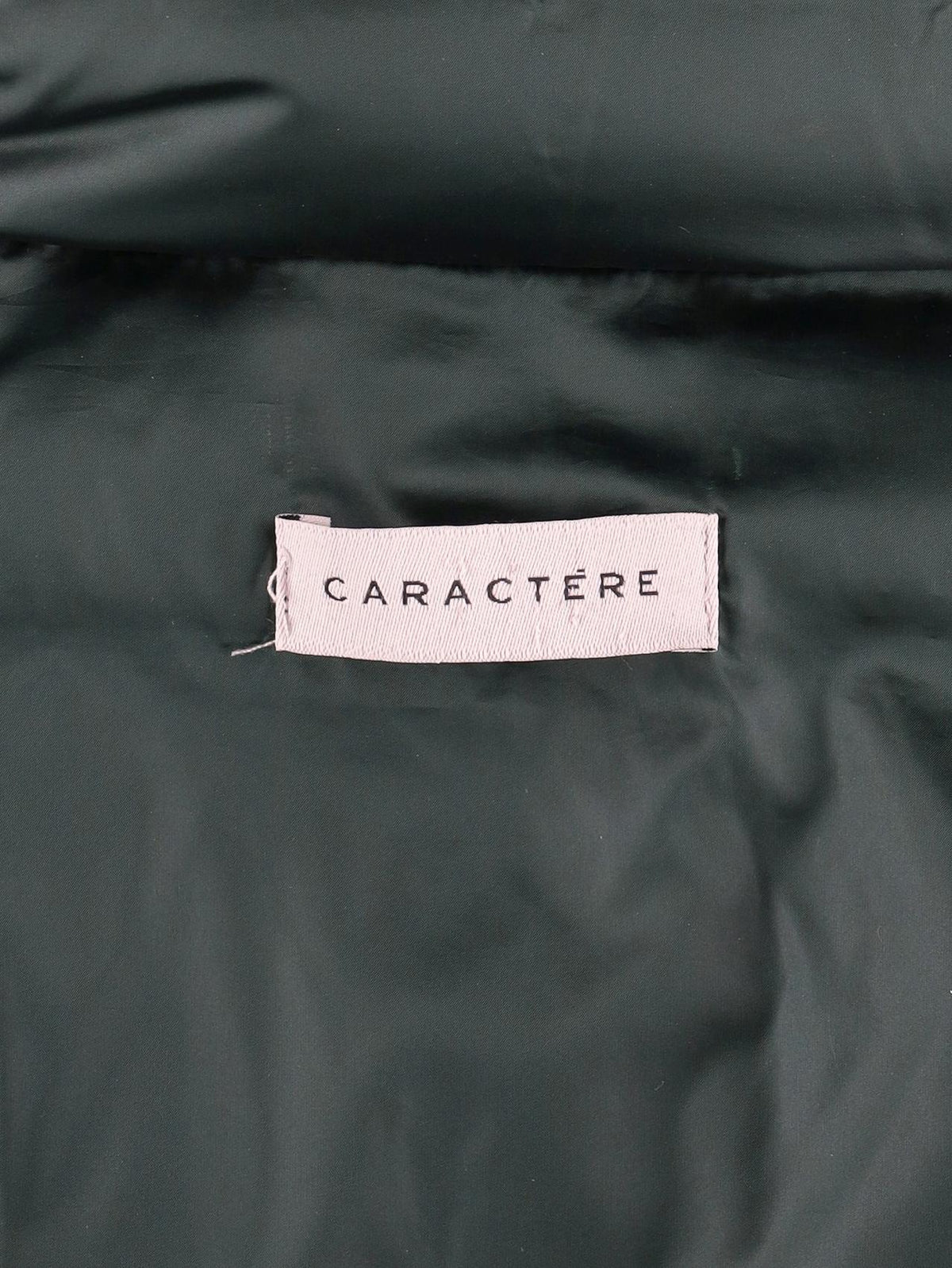 Vintage Green Puffer Coat with Fur-Trim Hood CVM26.6.132  Caractēre 