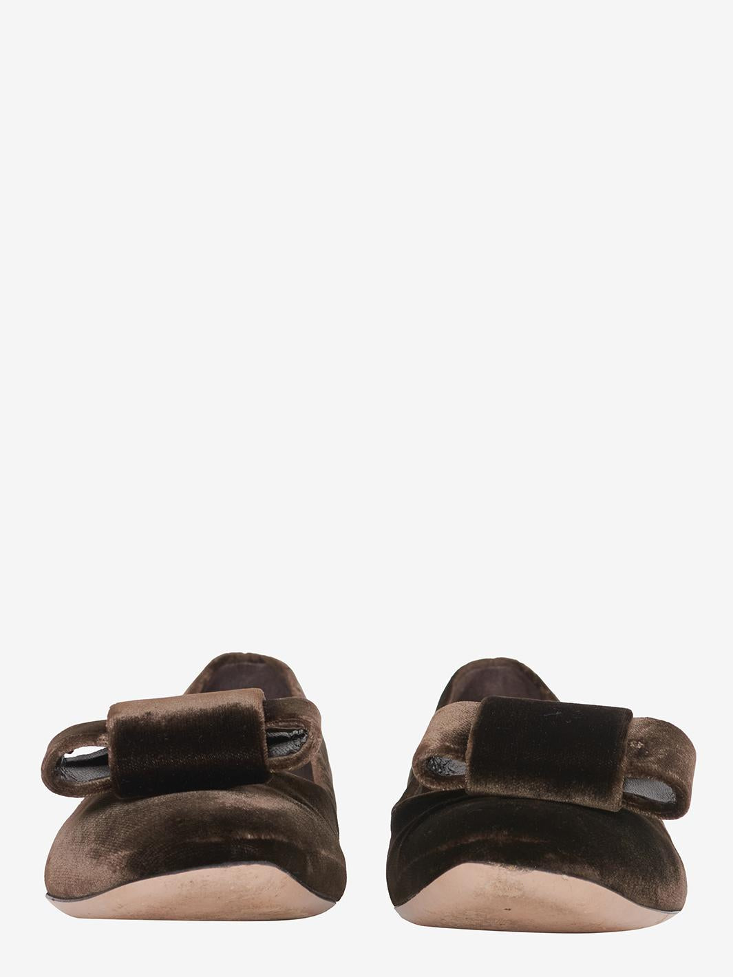 Miu Miu Brown Velvet Ballerina