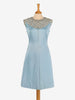 Satin Dress With Embroidered Beaded Flowers - 60s