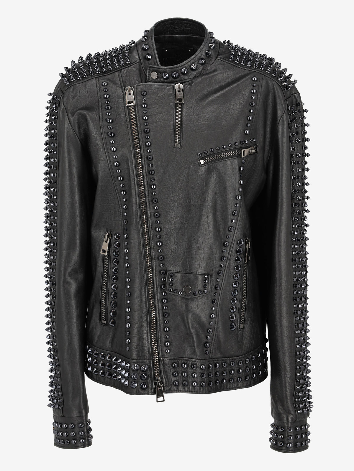 Vintage Black Studs Biker Jacket WCV250885  Vintage 
