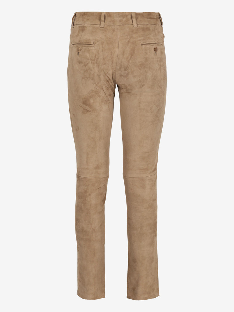 Loro Piana Suede Leather Straight-Leg Pants W7426.53  Loro Piana 