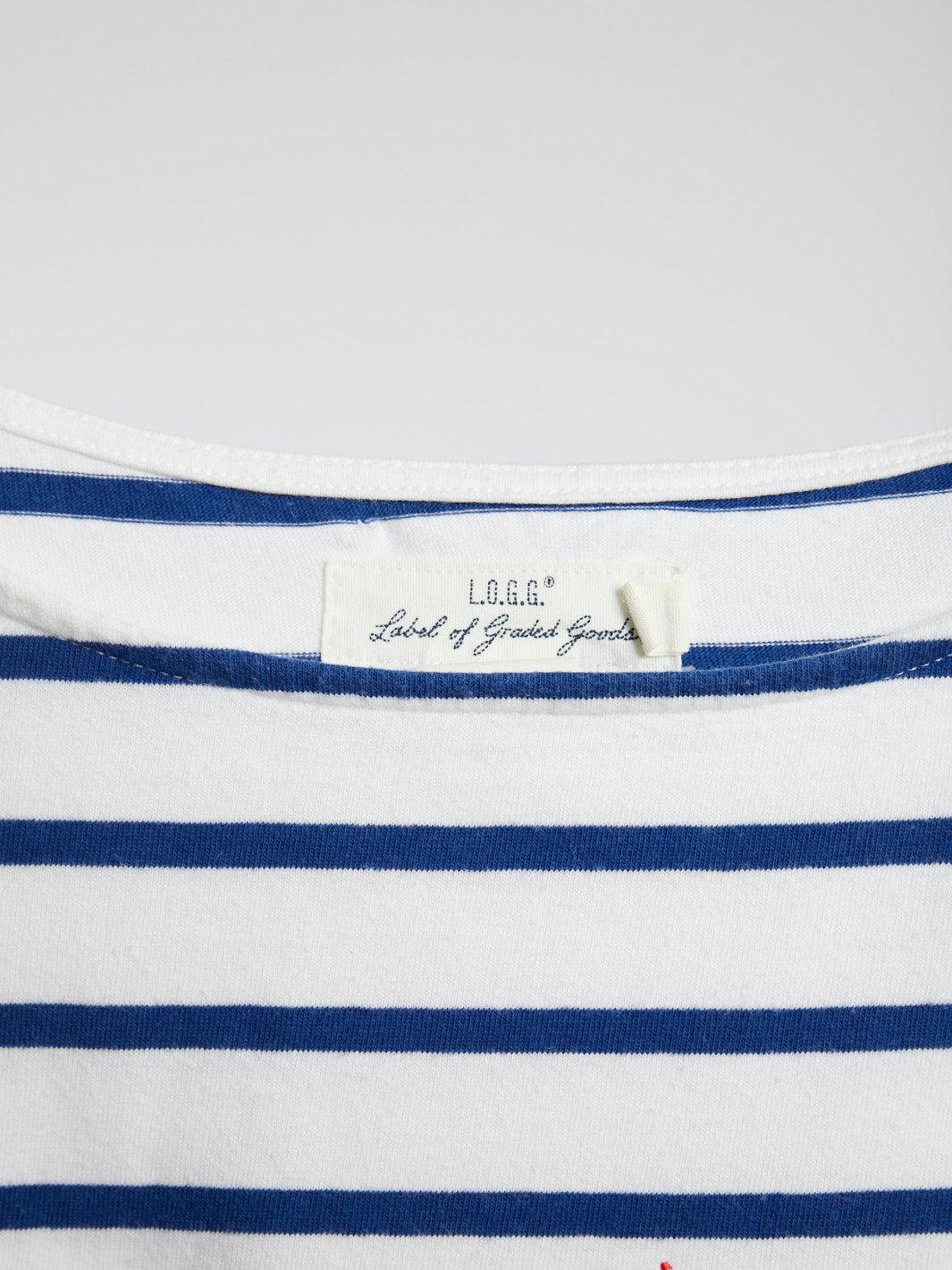 Y2K short sleeve marinière t-shirt customised by cavalli e Nastri 0503221B  Cavalli e Nastri 