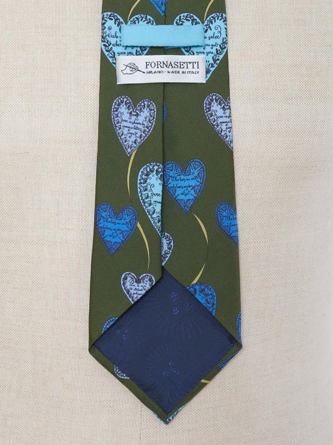 Fornasetti Heart Print Silk Tie W23092201  Fornasetti 