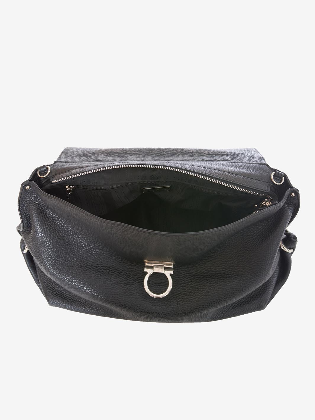 Salvatore Ferragamo Black grained leather bag